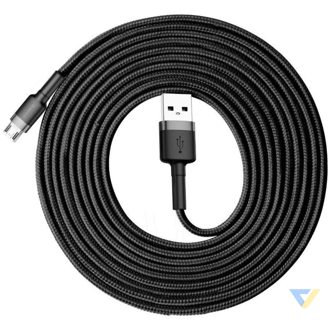 Baseus Cafule Cable USB For Micro 2A 3m Gray + Black USB to Micro USB