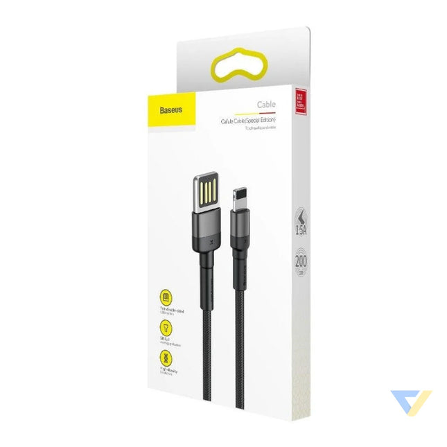 Baseus Cafule Double sided USB Lightning Cable 1.5A 2m (Gray + Black) USB to Lightning