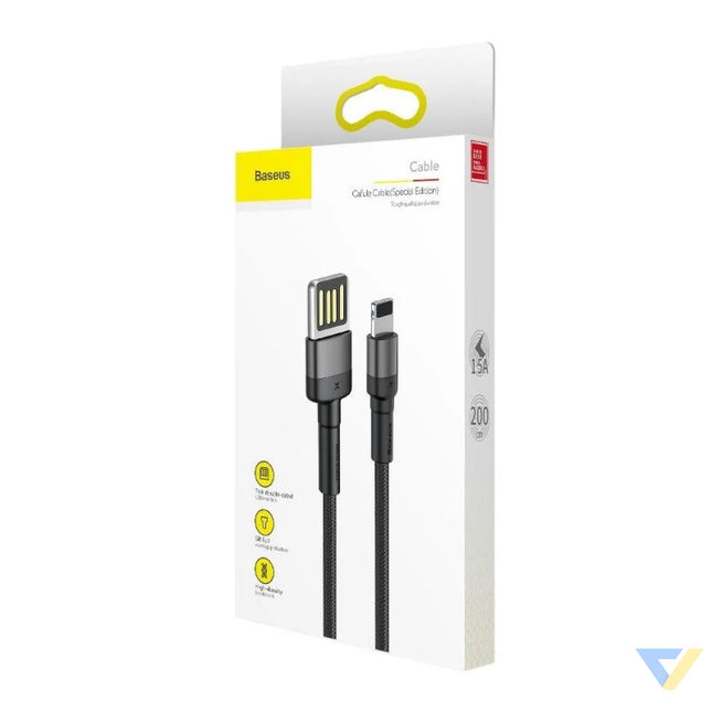 Baseus Cafule Double sided USB Lightning Cable 1.5A 2m (Gray + Black) USB to Lightning