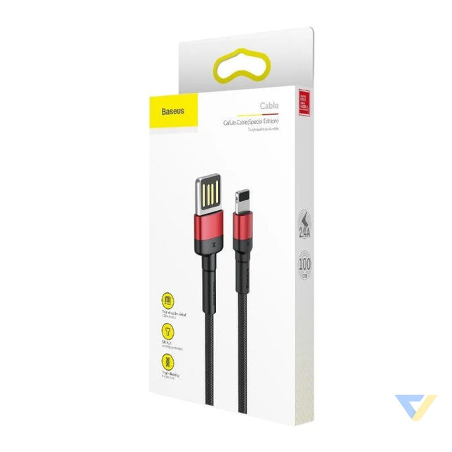 Baseus Cafule Double sided USB Lightning Cable 2,4A 1m (Black + Red) USB to Lightning