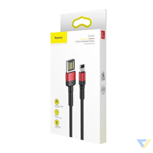 Baseus Cafule Double sided USB Lightning Cable 2,4A 1m (Black + Red) USB to Lightning