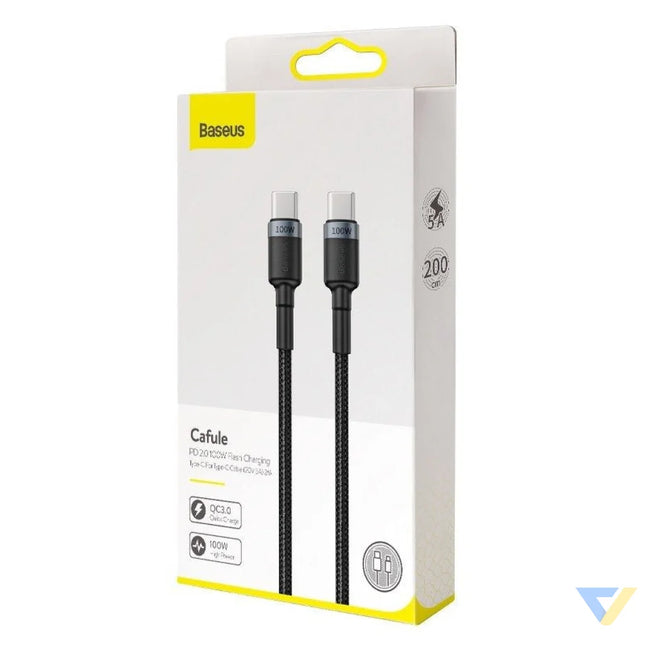 Baseus Cafule PD2.0 100W flash charging USB For Type C cable (20V 5A)2m Gray + Black USB C to USB C