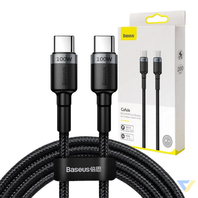 Baseus Cafule PD2.0 100W flash charging USB For Type C cable (20V 5A)2m Gray + Black USB C to USB C
