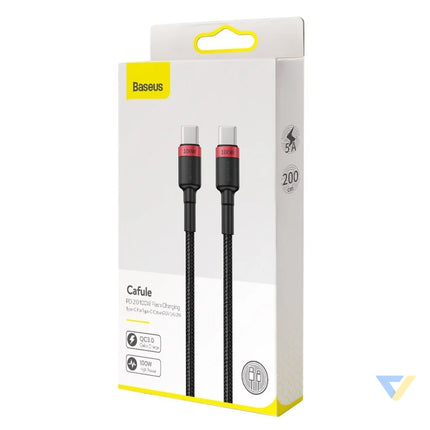 Baseus Cafule PD2.0 100W flash charging USB For Type C cable (20V 5A)2m Red + Black USB C to USB C