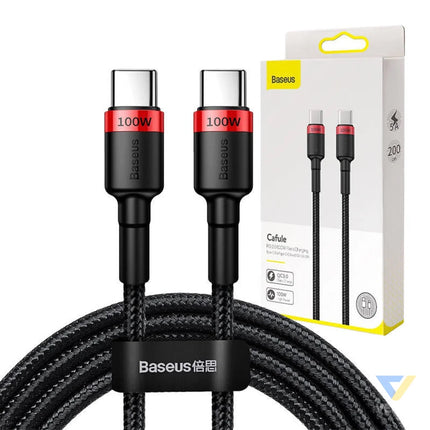 Baseus Cafule PD2.0 100W flash charging USB For Type C cable (20V 5A)2m Red + Black USB C to USB C