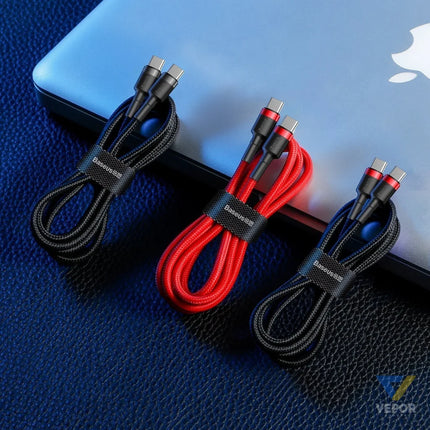 Baseus Cafule PD2.0 60W flash charging USB For Type C cable (20V 3A) 2m Gray + Black USB C to USB C