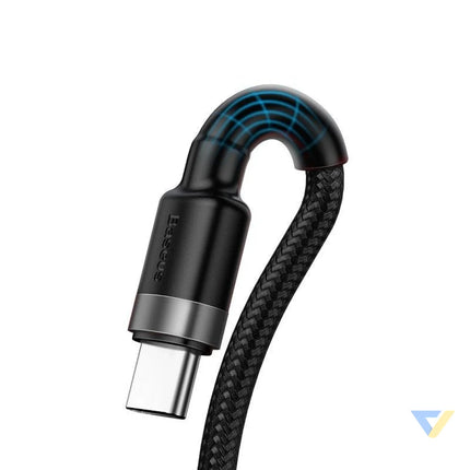 Baseus Cafule USB C Cable Huawei SuperCharge QC 3.0 5A 1m (Black + Gray) USB to USB C