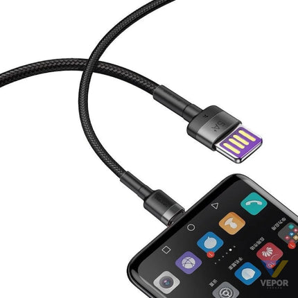 Baseus Cafule USB C Cable Huawei SuperCharge QC 3.0 5A 1m (Black + Gray) USB to USB C