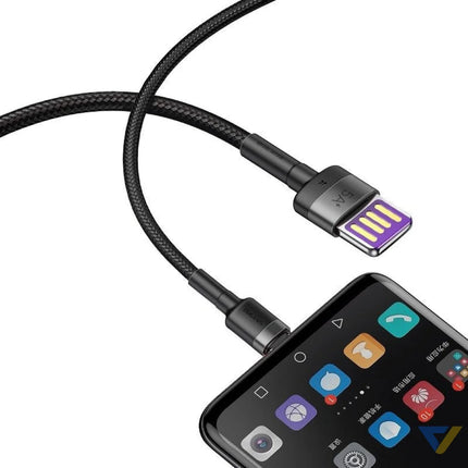 Baseus Cafule USB C Cable Huawei SuperCharge QC 3.0 5A 1m (Black + Gray) USB to USB C