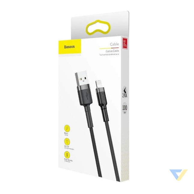 Baseus Cafule USB Lightning Cable 2.4A 0.5m (Gray + Black) USB to Lightning