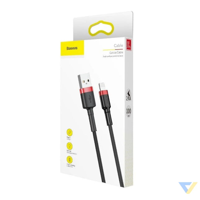Baseus Cafule USB Lightning Cable 2.4A 1m (Red + Black) USB to Lightning