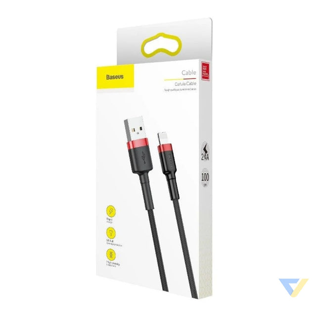 Baseus Cafule USB Lightning Cable 2.4A 1m (Red + Black) USB to Lightning