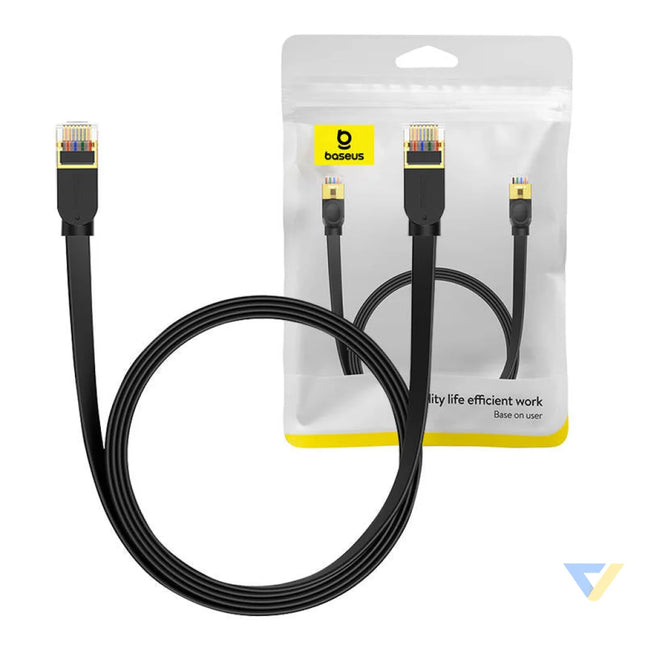Baseus Cat 7 UTP Ethernet RJ45 Cable Flat 2 m black Network cables