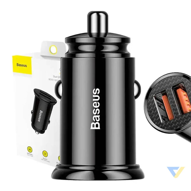Baseus Circular 2xUSB QC3.0 5A 30W car charger (black) Car chargers