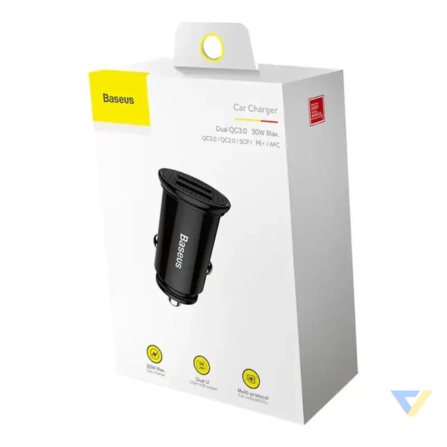 Baseus Circular 2xUSB QC3.0 5A 30W car charger (black) Car chargers