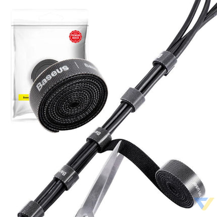 Baseus Colourful Circle Velcro Straps 1m Black Cable organizers