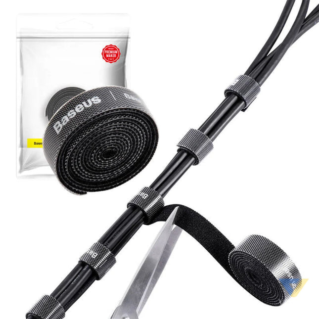 Baseus Colourful Circle Velcro Straps 1m Black Cable organizers