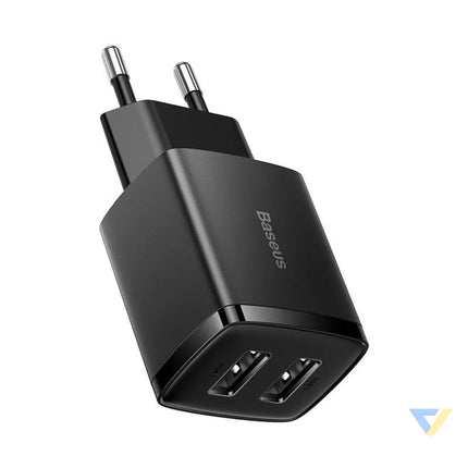Baseus Compact Quick Charger 2x USB 10.5W (black) mains chargers