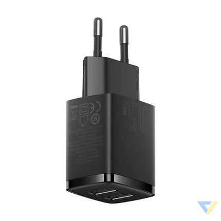 Baseus Compact Quick Charger 2x USB 10.5W (black) mains chargers