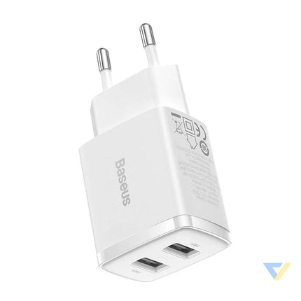 Baseus Compact Quick Charger 2x USB 10.5W (white) mains chargers