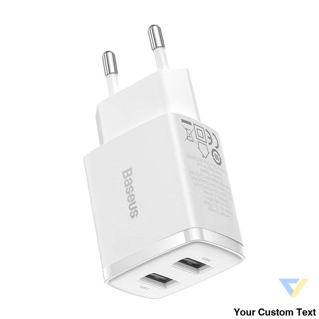 Baseus Compact Quick Charger 2x USB 10.5W (white) mains chargers