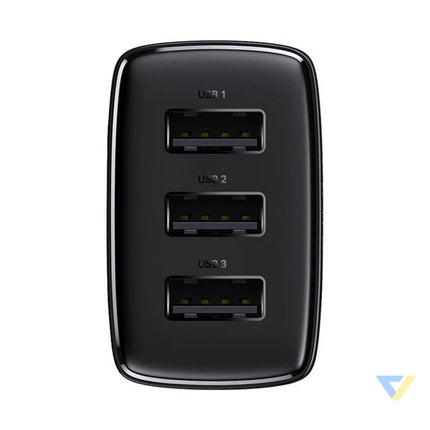 Baseus Compact Quick Charger 3x USB 17W (Black) mains chargers