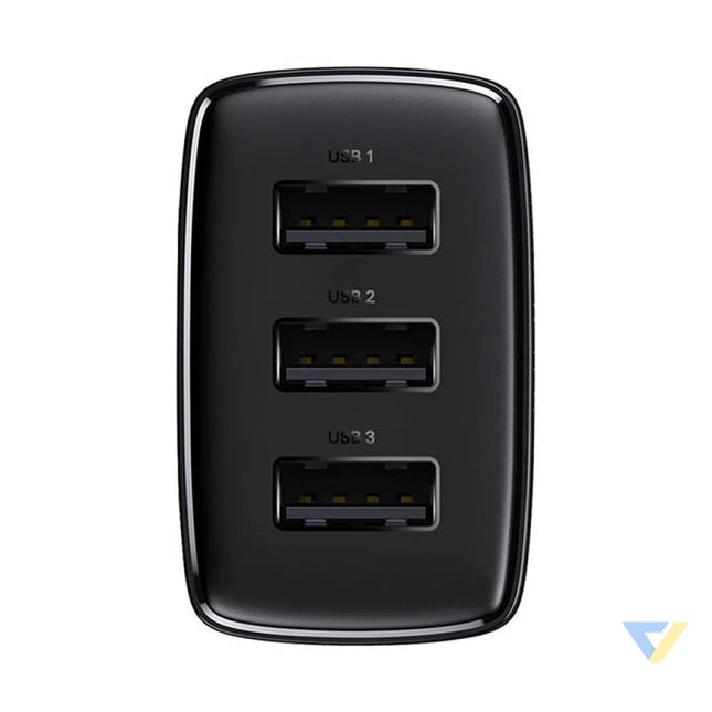 Baseus Compact Quick Charger 3x USB 17W (Black) mains chargers