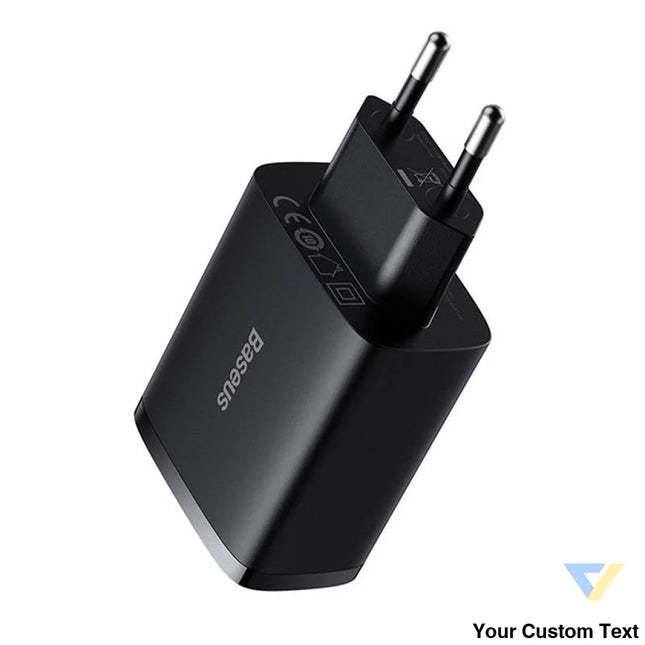 Baseus Compact Quick Charger 3x USB 17W (Black) mains chargers