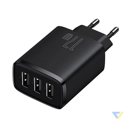 Baseus Compact Quick Charger 3x USB 17W (Black) mains chargers