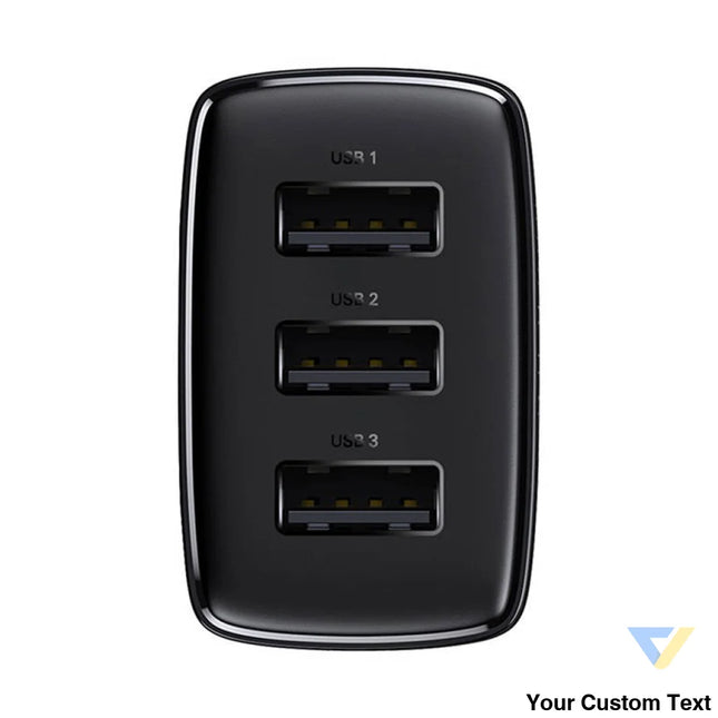 Baseus Compact Quick Charger 3x USB 17W (Black) mains chargers