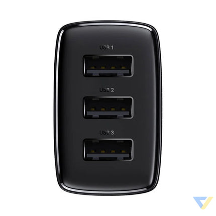 Baseus Compact Quick Charger 3x USB 17W (Black) mains chargers