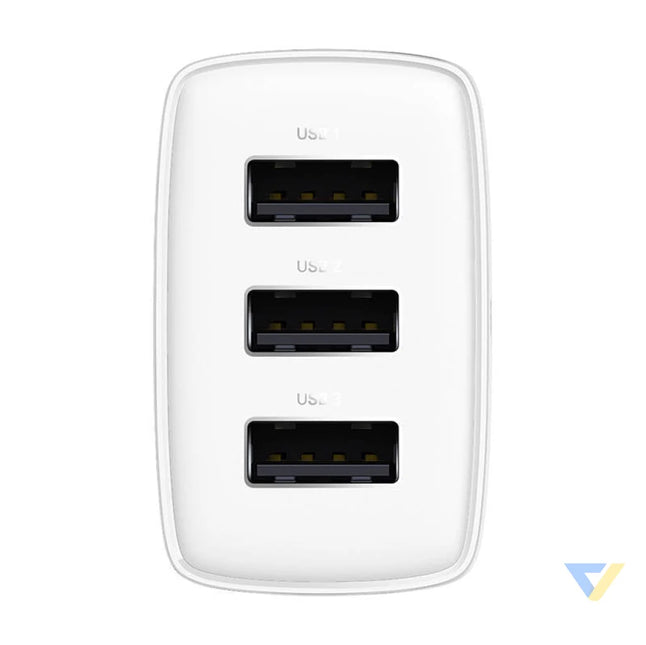 Baseus Compact Quick Charger 3x USB 17W (White) mains chargers
