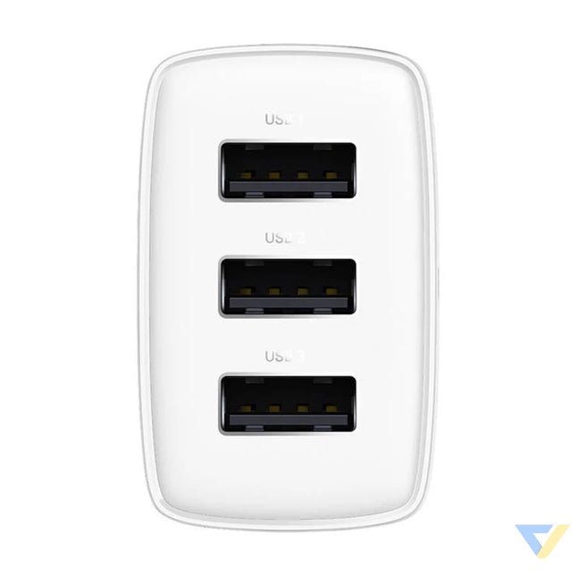 Baseus Compact Quick Charger 3x USB 17W (White) mains chargers