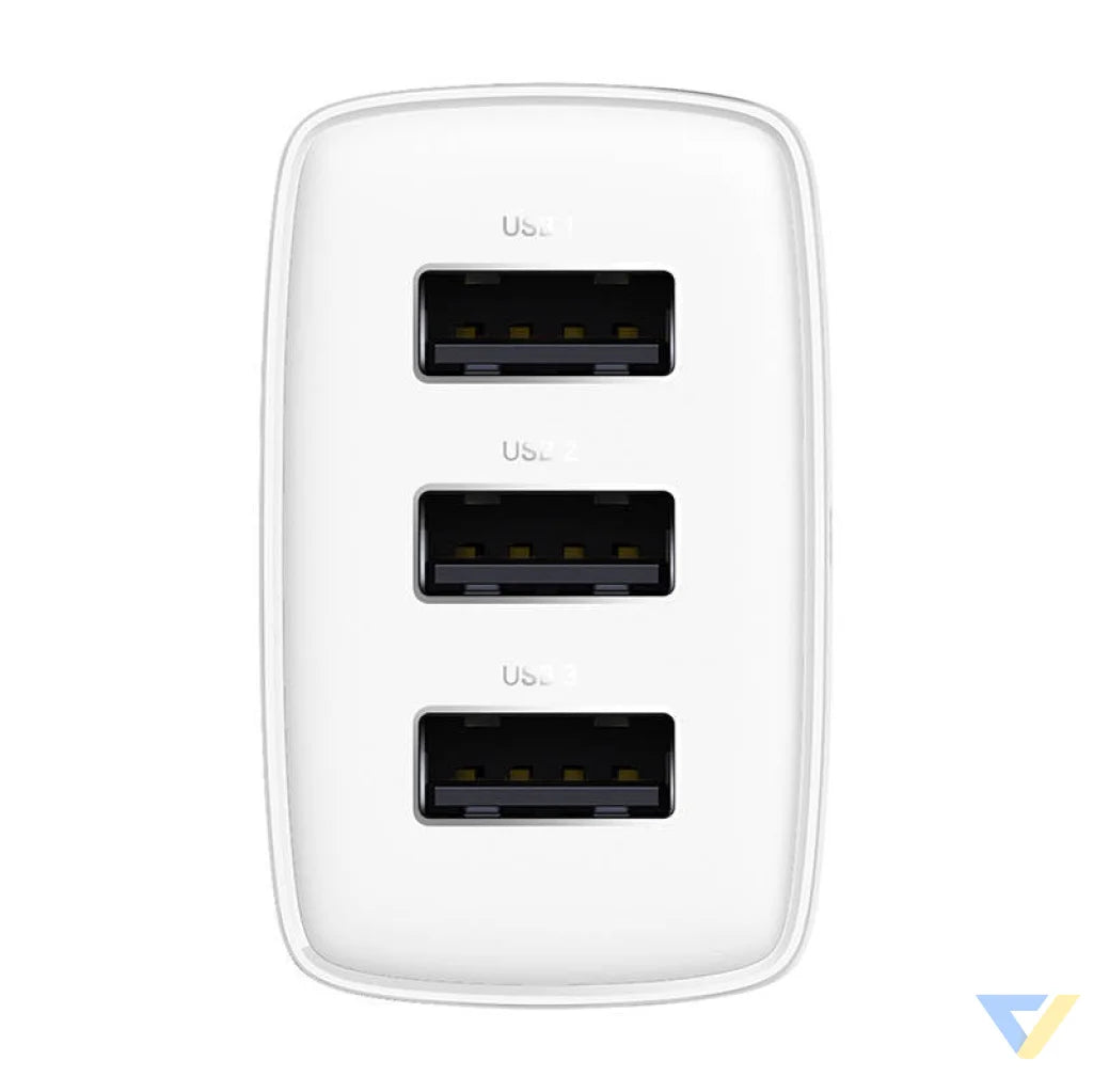 Baseus Compact Quick Charger 3x USB 17W (White) mains chargers