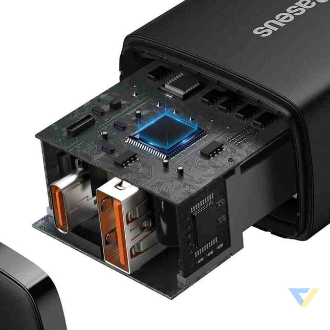 Baseus Compact Quick Charger USB USB C 20W (black) mains chargers