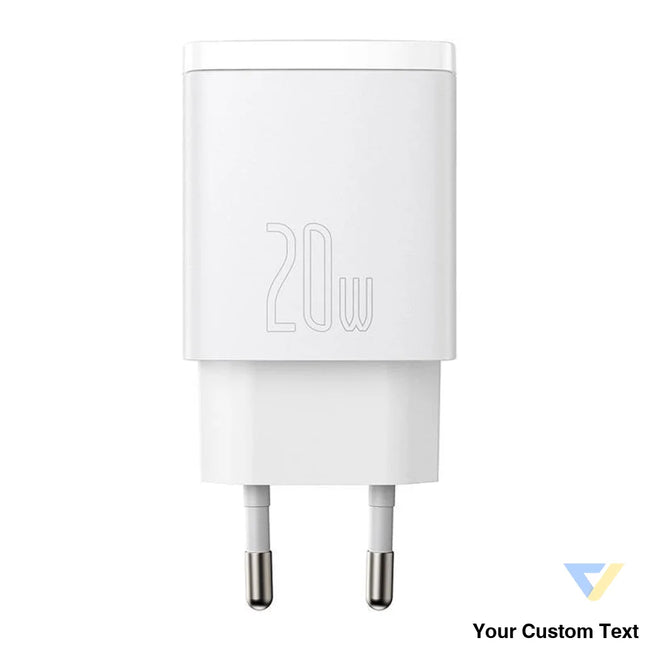 Baseus Compact Quick Charger USB USB C 20W (white) mains chargers