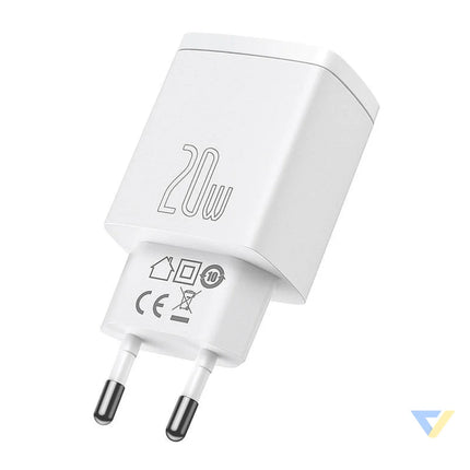 Baseus Compact Quick Charger USB USB C 20W (white) mains chargers