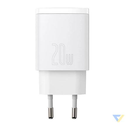 Baseus Compact Quick Charger USB USB C 20W (white) mains chargers