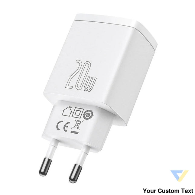 Baseus Compact Quick Charger USB USB C 20W (white) mains chargers