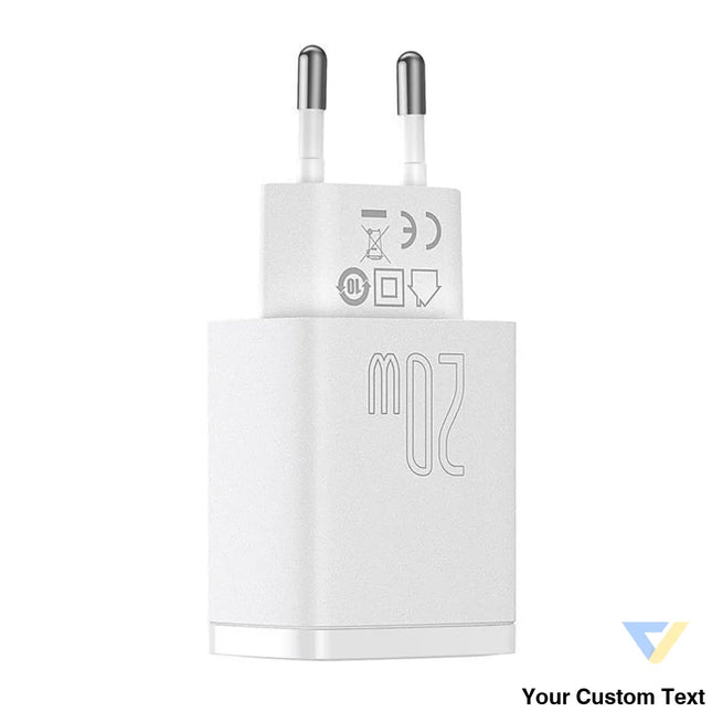Baseus Compact Quick Charger USB USB C 20W (white) mains chargers