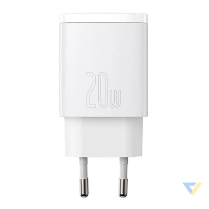 Baseus Compact Quick Charger USB USB C 20W (white) mains chargers