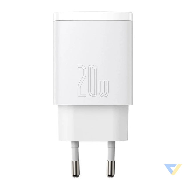 Baseus Compact Quick Charger USB USB C 20W (white) mains chargers