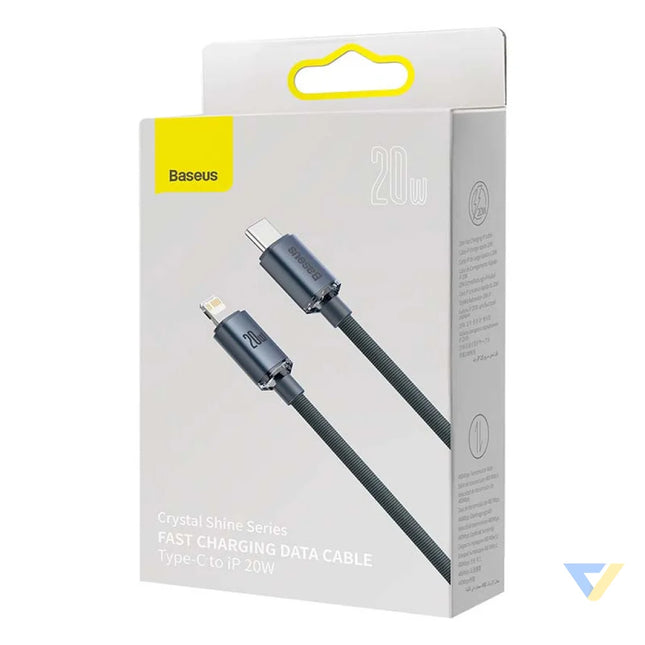 Baseus Crystal cable USB C to Lightning 20W PD 1.2m (black) USB C to Lightning