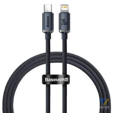 Baseus Crystal cable USB C to Lightning 20W PD 1.2m (black) USB C to Lightning