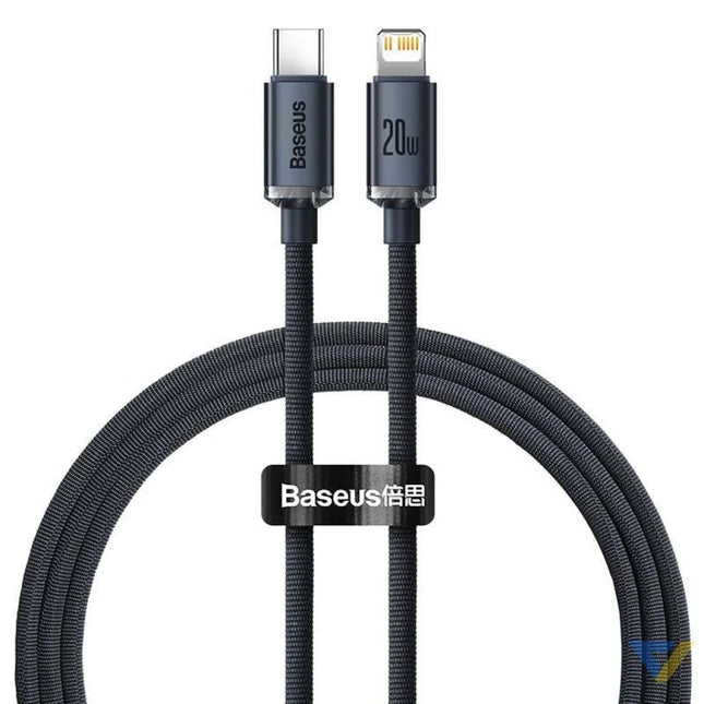 Baseus Crystal cable USB C to Lightning 20W PD 1.2m (black) USB C to Lightning