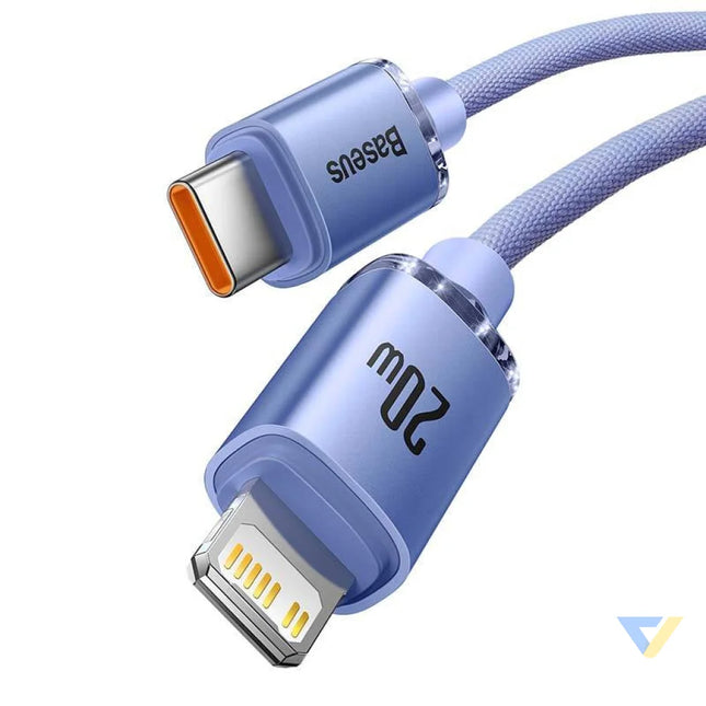 Baseus Crystal cable USB C to Lightning 20W PD 2m (violet) USB C to Lightning