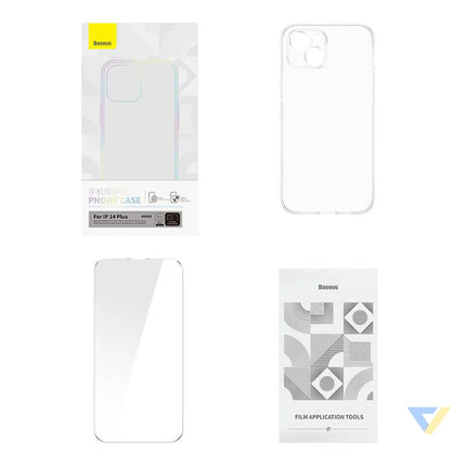Baseus Crystal Series Case for iPhone 14 Plus + tempered glass Protective cases for smartphones