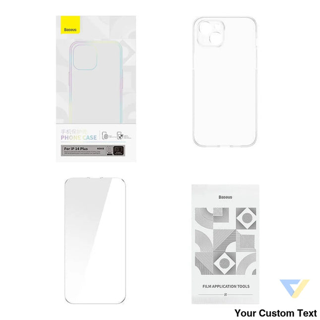 Baseus Crystal Series Magnetic Case for iPhone 14 Plus + tempered glass Protective cases for smartphones