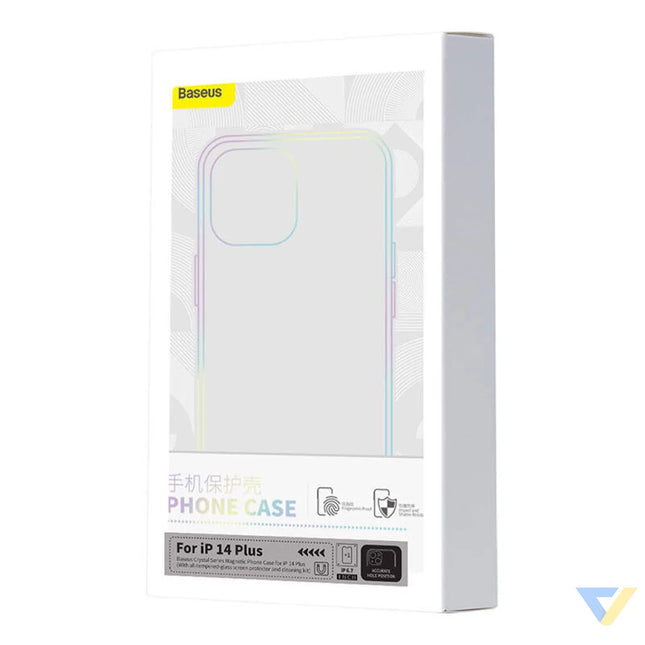 Baseus Crystal Series Magnetic Case for iPhone 14 Plus + tempered glass Protective cases for smartphones