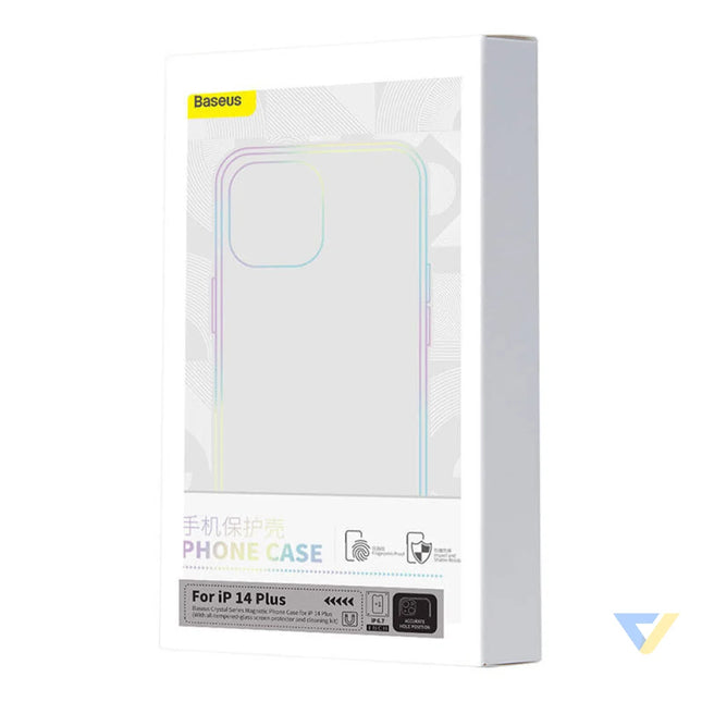 Baseus Crystal Series Magnetic Case for iPhone 14 Plus + tempered glass Protective cases for smartphones
